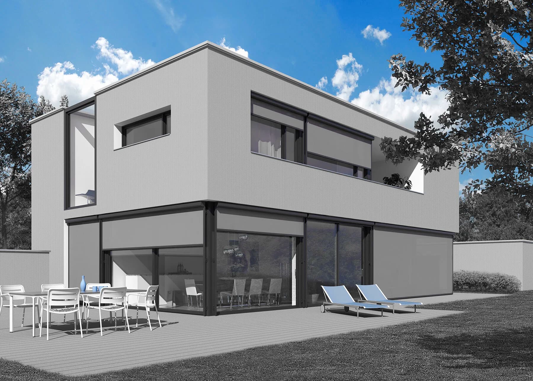 Moderne Villa mit Lamellenstoren